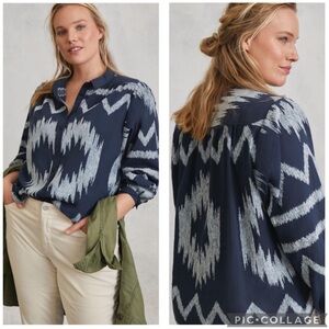 Anthropologie Pilcro The Romy Relaxed Shirt Blue 3X